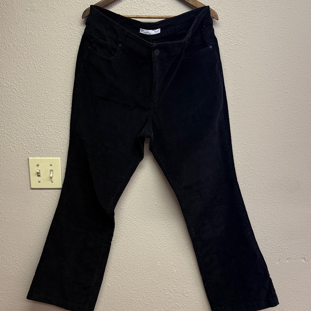 KanCan Women's Black Flare corduroy pants
